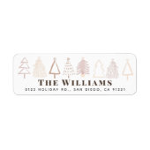 Boho Kerstbomen Holiday Adres Etiket (Voorkant)
