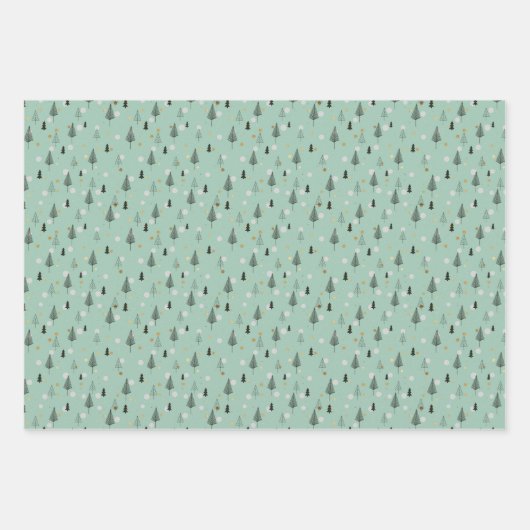 Boho Kerstbomen Holiday Inpakpapier Vel (Voorkant 3)