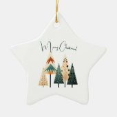 Boho Kerstbomen Kerstmis Keramisch Ornament (Voorkant)