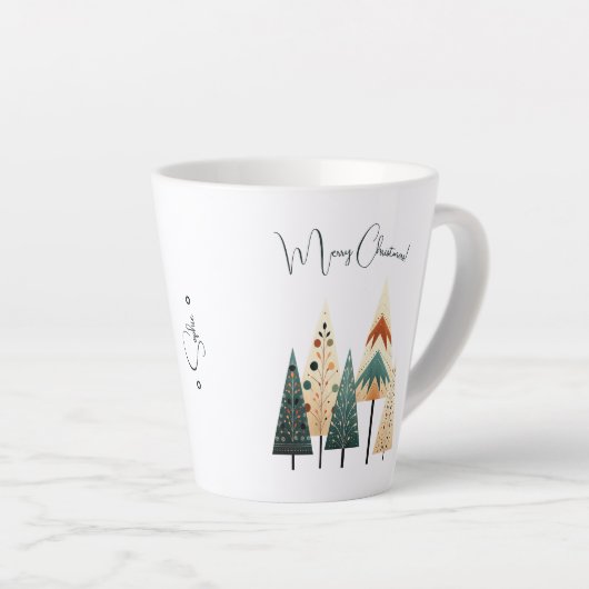 Boho kerstbomen latte mok (Rechterhoek)