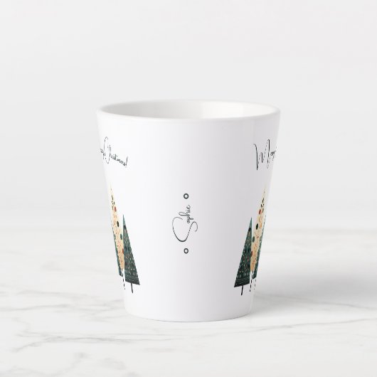Boho kerstbomen latte mok (Voorkant)