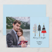 Boho kerstbomen Schattigee aangepaste foto vakanti Feestdagenkaart (Voorkant / Achterkant)