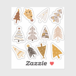 Boho kerstbomen sticker pack