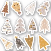 Boho kerstbomen sticker pack (Voorkant)