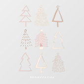 Boho Kerstbomen Stof Roze Raam Sticker (Vel)