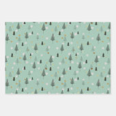 Boho Kerstbomen Vakantie Inpakpapier Vel (Voorkant 2)