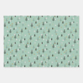 Boho Kerstbomen Vakantie Inpakpapier Vel (Voorkant)