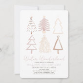 Boho kerstbomen Winter Onederland Birthday Kaart (Voorkant)