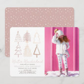 Boho kerstbomen Winter Wonderland Birthday Kaart (Voorkant / Achterkant)