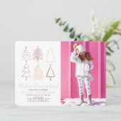 Boho kerstbomen Winter Wonderland Birthday Kaart (Staand voorkant)