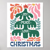 Boho Kerstboom Joy Vrede Liefde Kleurrijk Poster (Voorkant)