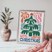Boho Kerstboom Joy Vrede Liefde Kleurrijk Poster