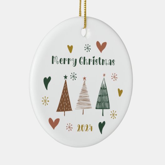 Boho kerstboom keramisch ornament (Rechts)