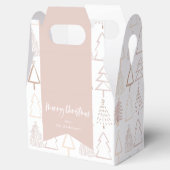 Boho Kerstboom Pattern Dusty Pink Holiday Bedankdoosjes (Geopend)