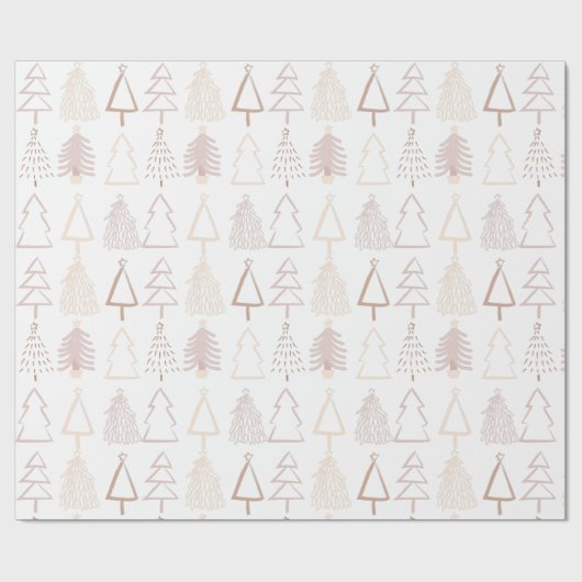 Boho Kerstboom Pattern Dusty Pink Holiday Cadeaupapier (Vlak)