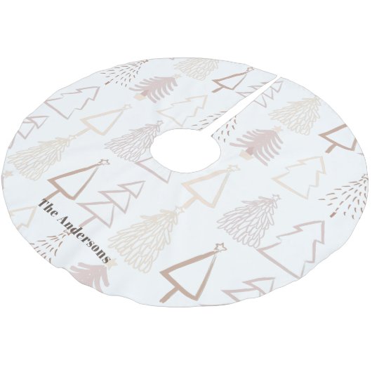 Boho Kerstboom Pattern Dusty Pink Holiday Rok (Gekanteld)