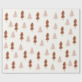 Boho Kerstboom Whimsisch Neutraal Cadeaupapier (Vlak)