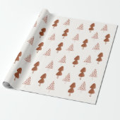 Boho Kerstboom Whimsisch Neutraal Cadeaupapier (Uitgerold)