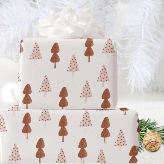 Boho Kerstboom Whimsisch Neutraal Cadeaupapier