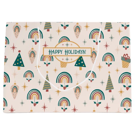 Boho kerstcadeauzak groot cadeauzakje (Voorkant)