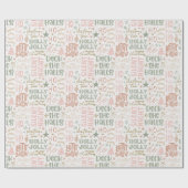 Boho Kerstcitaten Groen Roze Terracotta Cadeaupapier (Vlak)