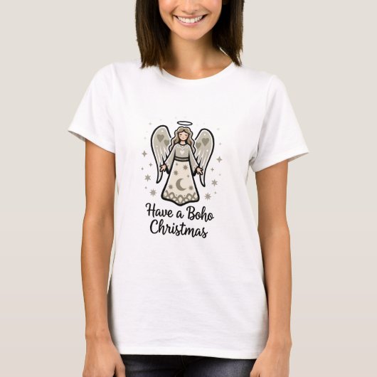 Boho Kerstengel T-shirt (Voorkant)