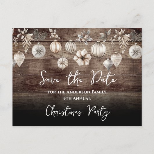 Boho Kerstfeest Save the Date Briefkaart (Voorkant)