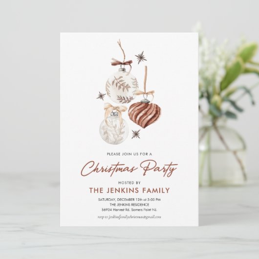Boho Kerstfeest uitnodiging (Staand voorkant)