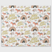 Boho Kerstfeestdag Cadeaupapier (Vlak)