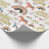 Boho Kerstfeestdag Cadeaupapier (Hoek)