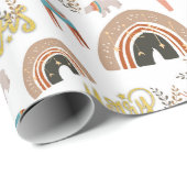 Boho Kerstfeestdag Cadeaupapier (Rol Hoek)