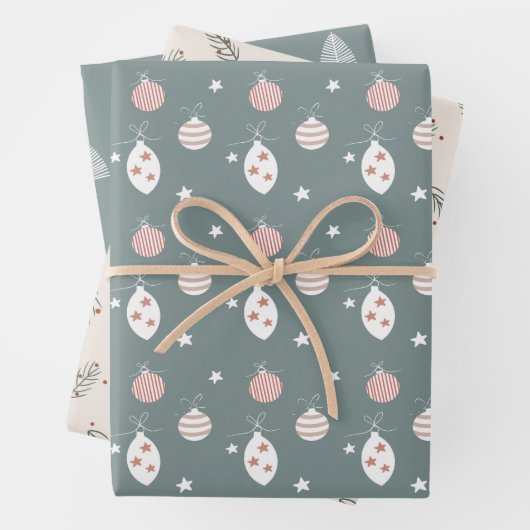 Boho Kerstfeestvieren Inpakpapier Vel (In situ)