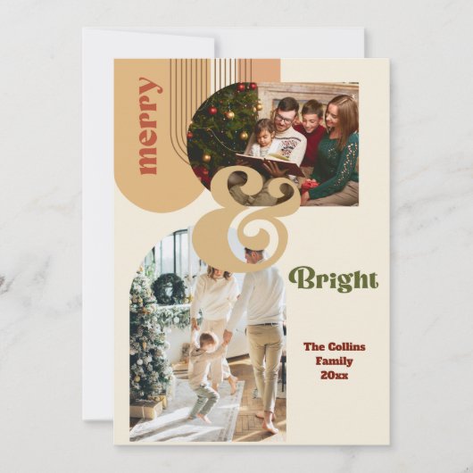 Boho Kerstfoto Retro Holiday (Voorkant)