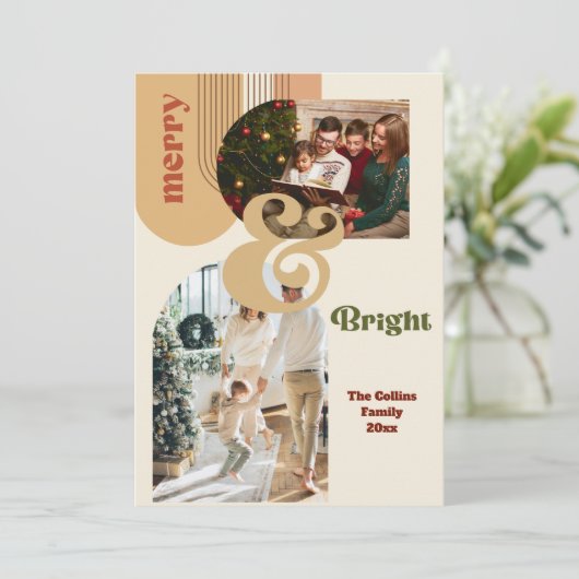 Boho Kerstfoto Retro Holiday (Staand voorkant)