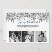 Boho KerstGreenery Merry Kerstmis 3 Foto Feestdagenkaart (Voorkant)