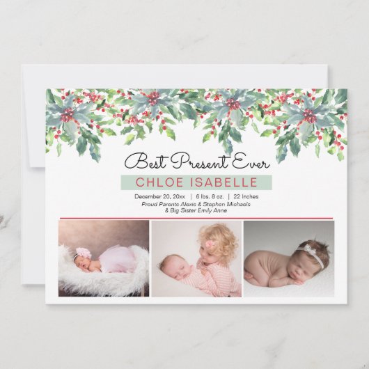 Boho Kerstgroen beste Cadeau ooit a Aankondiging (Voorkant)