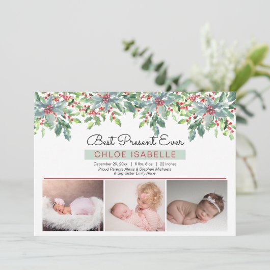 Boho Kerstgroen beste Cadeau ooit a Aankondiging (Staand voorkant)