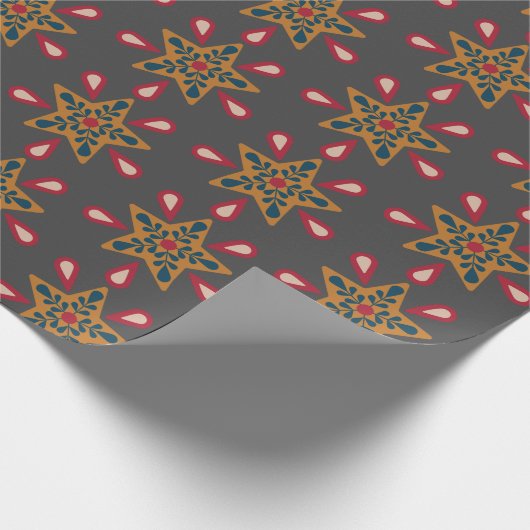 Boho kerstinpakpapier cadeaupapier (Hoek)