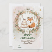 Boho Kerstkaart Vos - Whimsical Woodl (Voorkant)