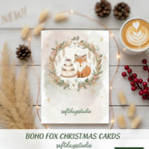 Boho Kerstkaart Vos - Whimsical Woodl