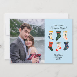 Boho Kerstkousen Schattigee Custom Photo Holiday Feestdagenkaart