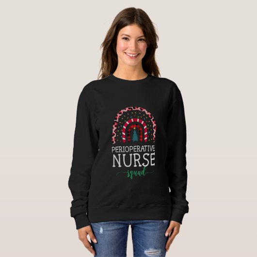 Boho Kerstleopard Rainbow Perioperative Nurse Trui (Voorkant volledig)