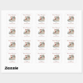 Boho Kerstman slee personalised Kerstmis  Vierkante Sticker (Vel)