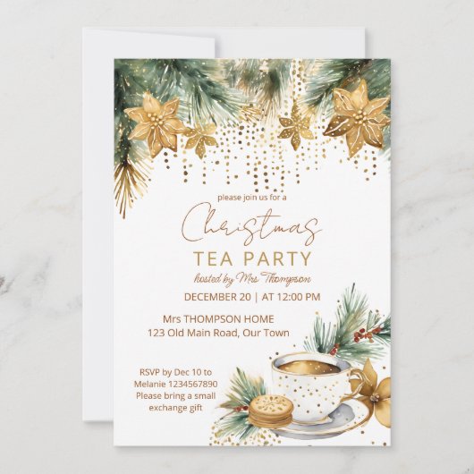 Boho Kerstmis brunch theefeest sjabloon Kaart (Voorkant)