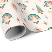 Boho Kerstmis Cadeaupapier (Rol Hoek)