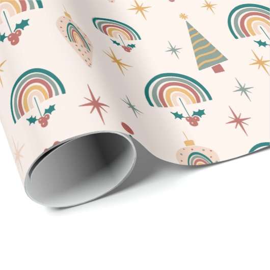 Boho Kerstmis Cadeaupapier (Rol Hoek)