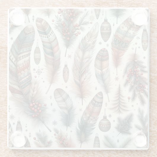 Boho Kerstmis Glazen Onderzetter (Achterkant)