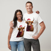 Boho Kerstmis Highland Cow T-shirt (1) (Unisex)