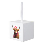 Boho Kerstmis Highland Cow T-shirt (1) Decoratie (Achter hoekig)