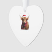 Boho Kerstmis Highland Koe T-Shirt (1) Ornament (voorkant)